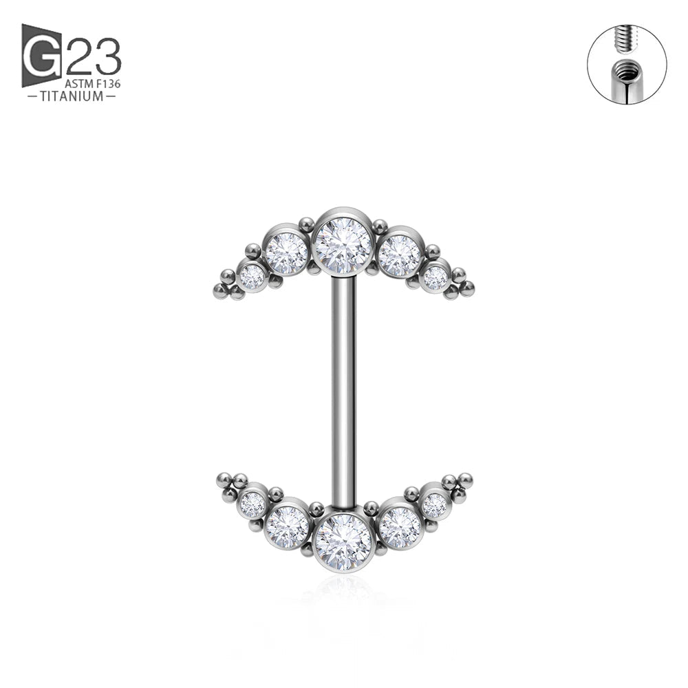 14G Nipple Rings G23 Titanium Barbell Zircon Nipple Shield Piercing for Women Girls Sexy Nipple Piercing Jewelry Good Vibrations