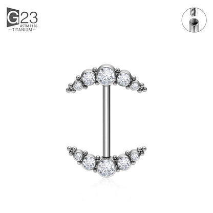 14G Nipple Rings G23 Titanium Barbell Zircon Nipple Shield Piercing for Women Girls Sexy Nipple Piercing Jewelry Good Vibrations