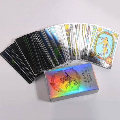 10.3*6cm MagicSeer Rainbow Tarot Cards Decks Tarot Card and Book Sets for Beginners Holographic Tarot Deck Board Game Good Vibrations