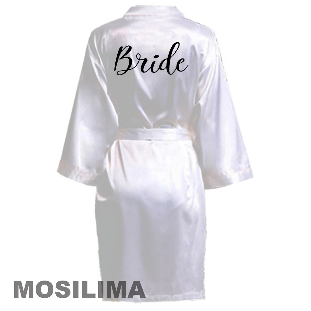 Satin Silk bride robe Wedding Robe Bridesmaid Bride Dressing Gown bridesmaid robes SP002 Good Vibrations