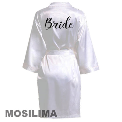 Satin Silk bride robe Wedding Robe Bridesmaid Bride Dressing Gown bridesmaid robes SP002 Good Vibrations