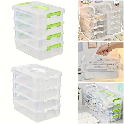 Building Blocks Storage Box Transparent Visibility Tool Classification Boxes Moisture-Proof Grid Drawer Stackable Storage Casket Good Vibrations