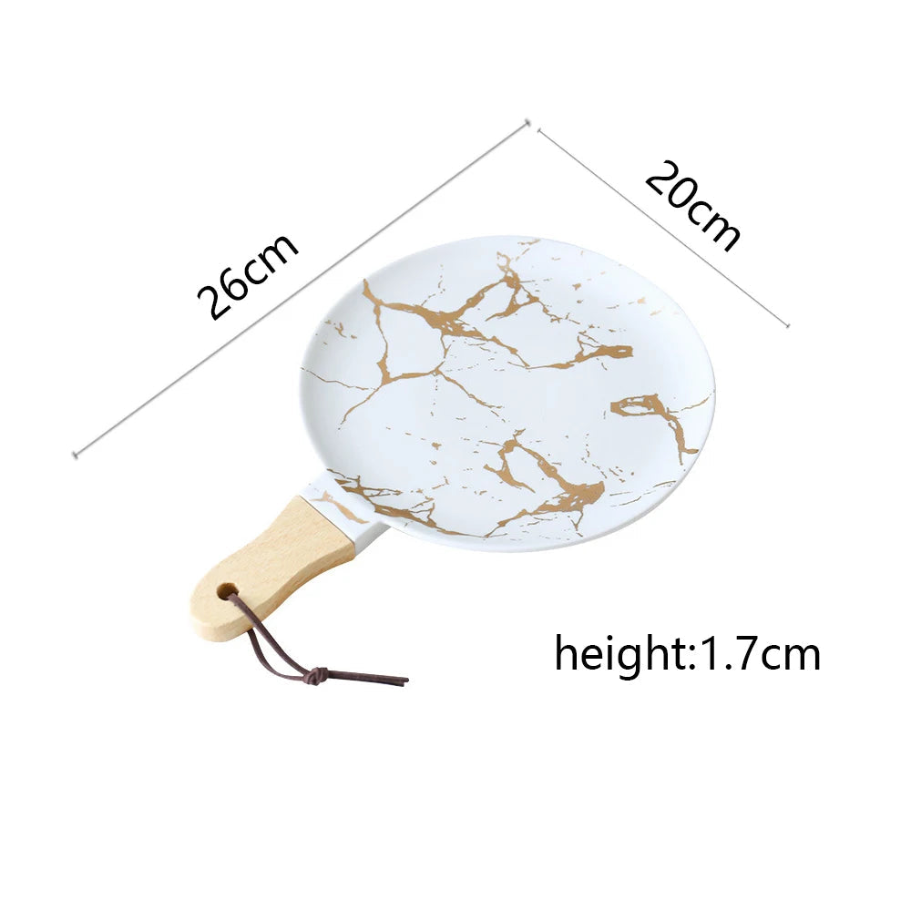 White Black Golden Ceramic Dishes And Plate Pizza Dessert Steak   Tableware Decorative Food Tray Dinner Set Porcelai Good Vibrations