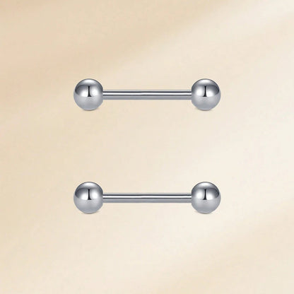 1pair 14G Stainless Steel Straight Barbell - Tongue & Nipple Rings For Women & Men - Length 12-18mm - Piercing Jewelry Good Vibrations