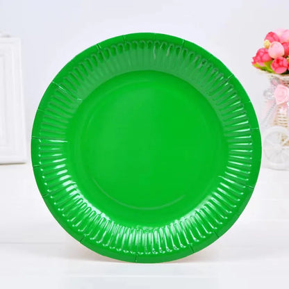 Solid Disposable Tableware Set, Party Supplies, Paper Plates, Wedding, Birthday Party Decor, Adult Favor, Black, Green, Blue, Good Vibrations