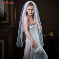 TOPQUEEN V14 Wedding Veil Short Pencil Edge Simple Wedding Veil Bridal Veils Wedding Short Veu Bride Short Wedding Veil One Laye Good Vibrations