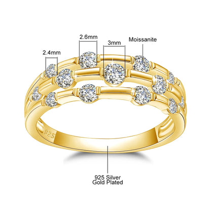 Szjinao Brand Trendy  Moissanite Ring Eternity Wedding Band Solid 925 Silver Rings For Women Jewelry Engagement Gift Dropship Good Vibrations