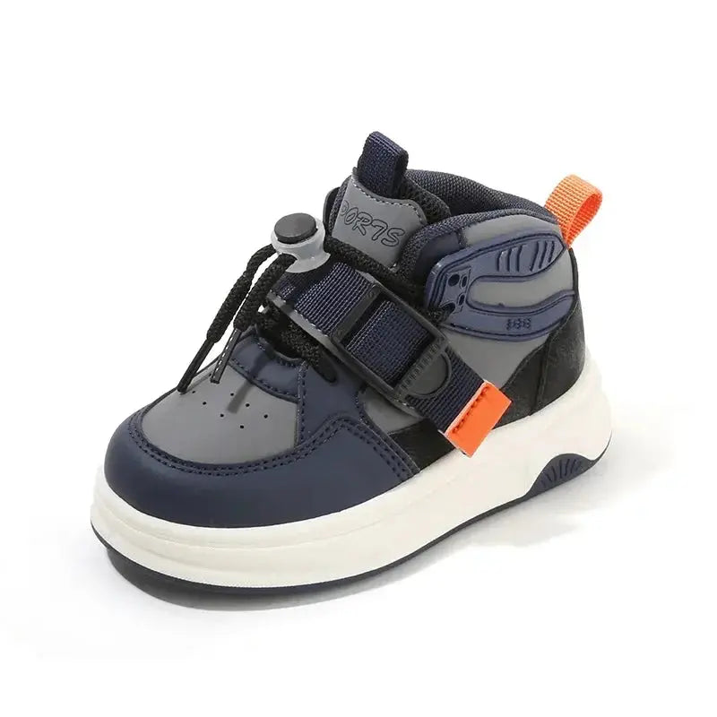 Kid Sneakers 2025 Spring Autumn Boys Causal High Top Sneakers Girls School Versatile Children's Chunky Basketball Shoes Non-slip Good Vibrations
