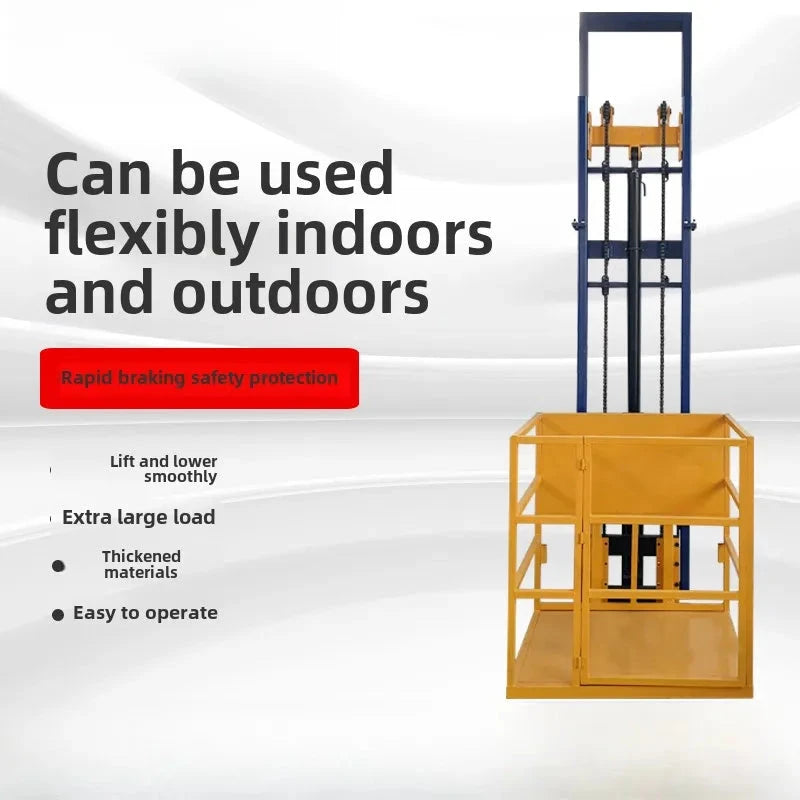 Hydraulic Lift Freight Elevator Small Lift Household Electric Platform Lift Customized Double Track Workshop Lifting Platform Good Vibrations