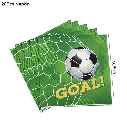 Soccer Party Disposable Tableware Paper Plates Cups Napkins Tablecloth Kids Boys Football Birthday Party Decoration Supplies Good Vibrations