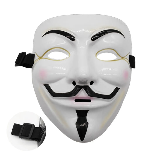 Halloween Masks Hacker Mask Black White V For Vendetta Hackers Cos Mask Halloween Cosplay Party Diy Masks Children Toys Masks Good Vibrations