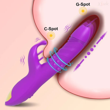 Thrusting Rabbit Vibrator for Women Clitoris G-Spot Stimulator Come and Go Vagina Vibrator Female Masturbator Sex Toy for Women GOOD Vibrations