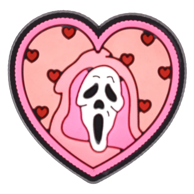 1PCS Hot Selling Ghost Series Shoe Charm PVC Sandal Accessories DIY Cartoon Skeleton Bag Wristband Decor Halloween Gifts Good Vibrations