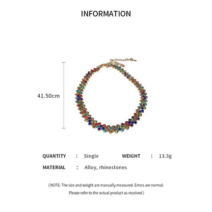 Luxury Shiny Full Rhinestone Choker Necklace for Women Personalized Geometric Crystal Necklaces Wedding Jewelry Party Gifts Good Vibrations Adult Super Store