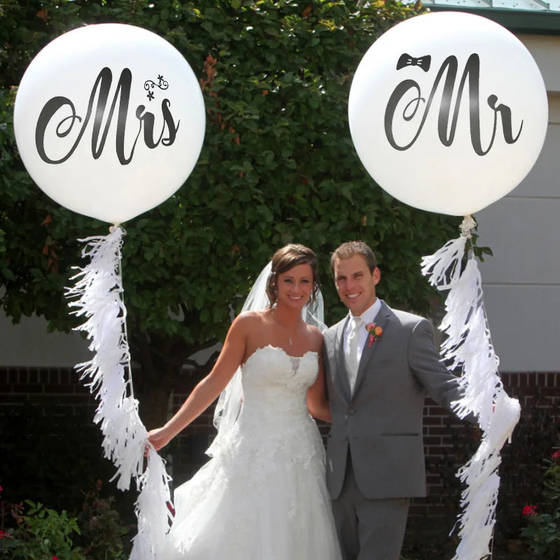 Just Married Photo Booth Frame Props Banner Wedding Decoration Mr Mrs Photobooth Props Latex Balloons Hen Party Bride Groom Good Vibrations