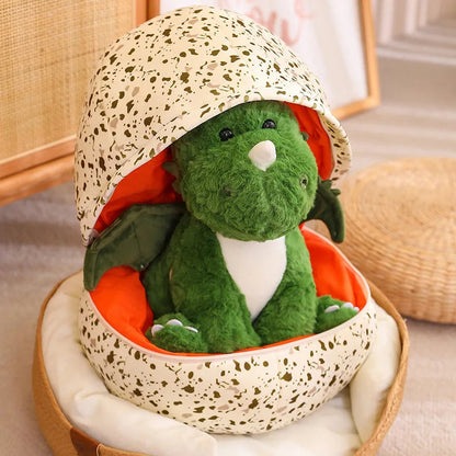 2 In 1 Dinosaur Plush Green Baby Dino In A Dragon Egg Stuffed Toy Cute Hugging Sleeping Doll Christmas Halloween Gifts For Gifts Good Vibrations