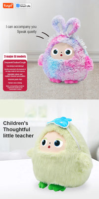 Tuya AI Plush Toy w/Smart Voice & LED Eyes,Interactive Companion for Kids/Adults,Gift-Ready Rechargeable E-Pet open up fun life Good Vibrations
