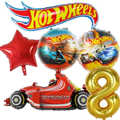 Car Kids Birthday Party Decoration Boys Birthday Supplies Paper Cup Plate Cutlery Cars Balloons Cake Flag Party Children's Gifts Good Vibrations