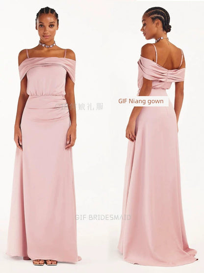 GIF Long Sleeves Daily Niche Style Simple Bridesmaid Dress Good Vibrations