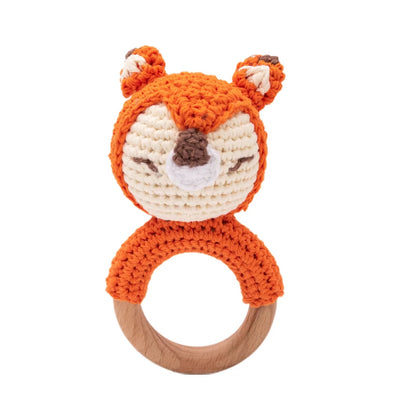 Baby Crochet Rattle Wooden Teether Toy BPA Free Wood Rodent Rabbit Rattle Baby Mobile Play Gym Newborn Educational Music Toys Good Vibrations
