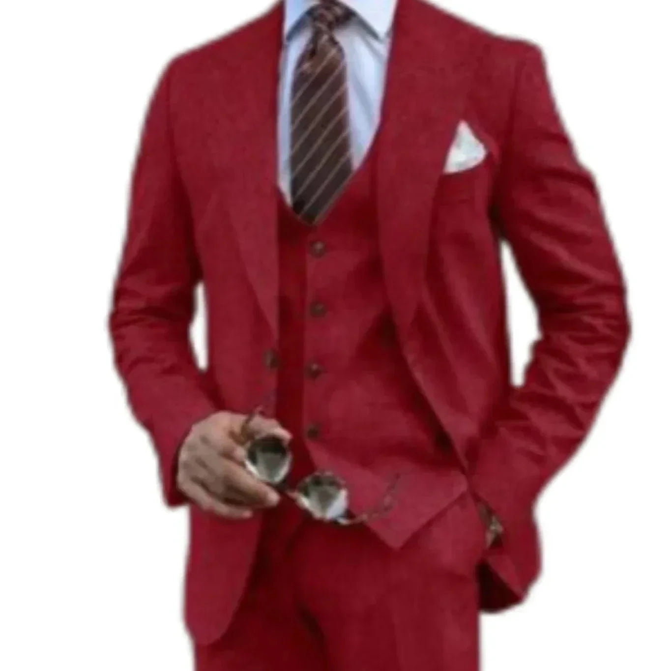 Elegant Man Suit Tailored 3-piece Suit Linen Suit High-quality Wedding Art One Breasted Gun Lapels  Suit for Men Summer Beach Good Vibrations