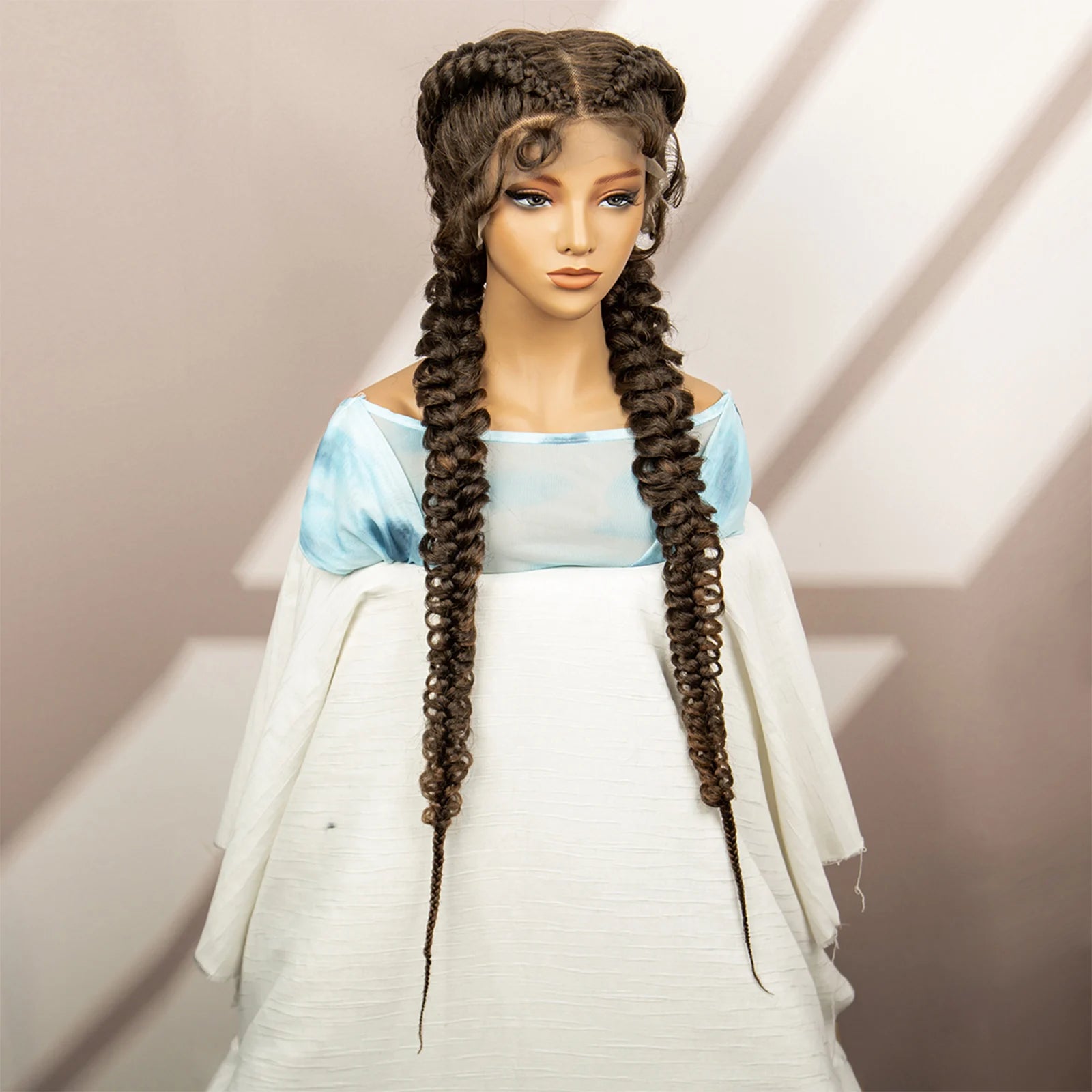 Synthetic Goddess Braided Wigs Cornrow Braided Wigs with Baby Hair Braids Wigs for Women Daily Use Knotless Wigs Good Vibrations