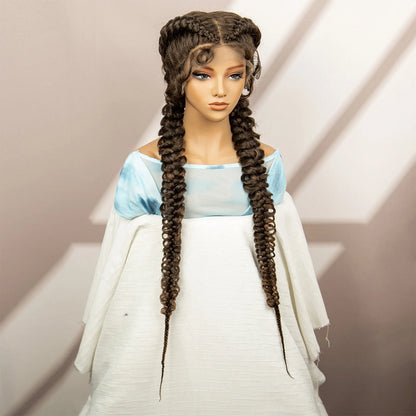 Synthetic Goddess Braided Wigs Cornrow Braided Wigs with Baby Hair Braids Wigs for Women Daily Use Knotless Wigs Good Vibrations