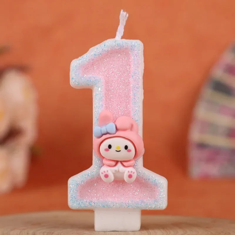 My Melody Birthday Candle Sanrio number Candles Birthday Cake Decoration Anniversary Party Candles Scene decoration supplies Good Vibrations