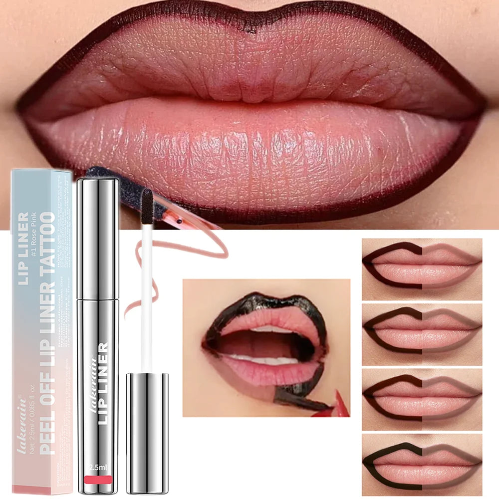 Waterproof Lip Liner Peel Off Tattoo Lipgloss Waterproof Long Lasting Matte Lip Tint Brown Contour Tear-off Lips Stain Cosmetic Good Vibrations