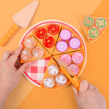 Simulation Pizza Pretend Play Toy Early Education Cognitive Dramatic Food Pizza Toys Interactive Miniature Cookie Play Food Set Good Vibrations