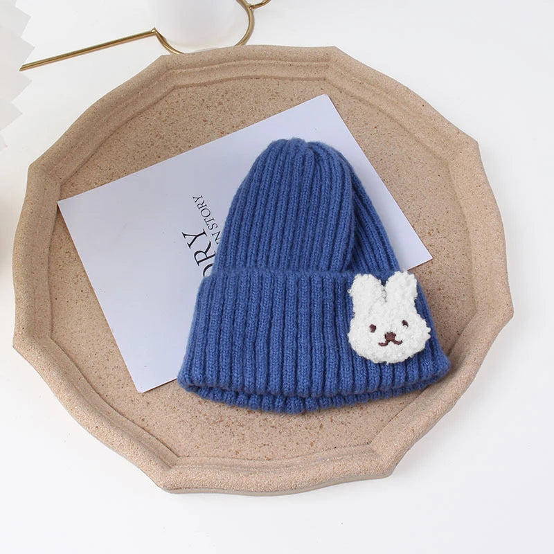 Autumn Winter Baby Hat Soft Warm Knitted Boy Girl Children Beanies Caps Solid Color Crocheted Infant Kids Bonnet Hats 0-3Y Good Vibrations