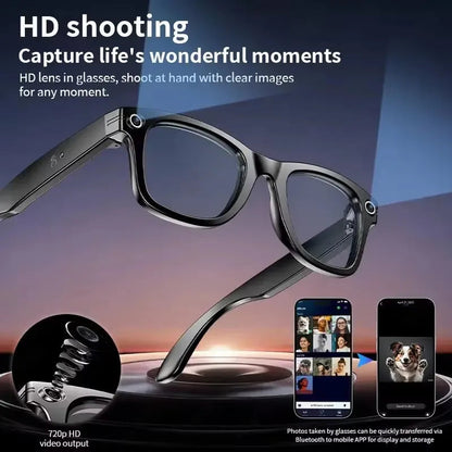 Smart Glasses HD Recording Videos AI Photo Recognition Answer Translation 290mAh Large Battery IP67 Waterproof Bluetooth Glasses Good Vibrations