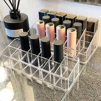 Lipstick Holder Practical 12/18/36 Grids Lipstick Stand Makeup Lip Glaze Storage Box 4 Rows Nail Polish Shelf Daily Use Good Vibrations