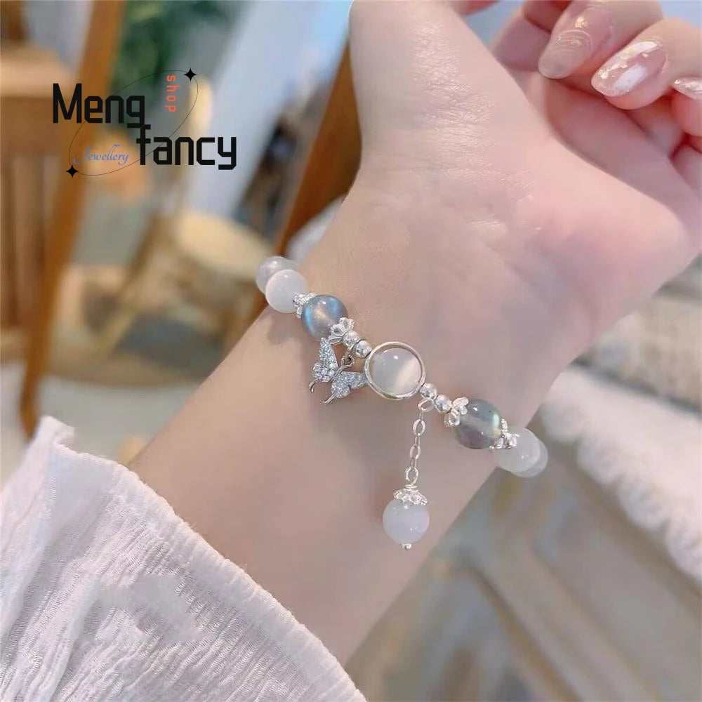 Natural Cat's Eye Butterfly Bracelet Personalized Exquisite Elegant Sexy Young Girls Fashion Jewelry Best Selling Holiday Gift Good Vibrations