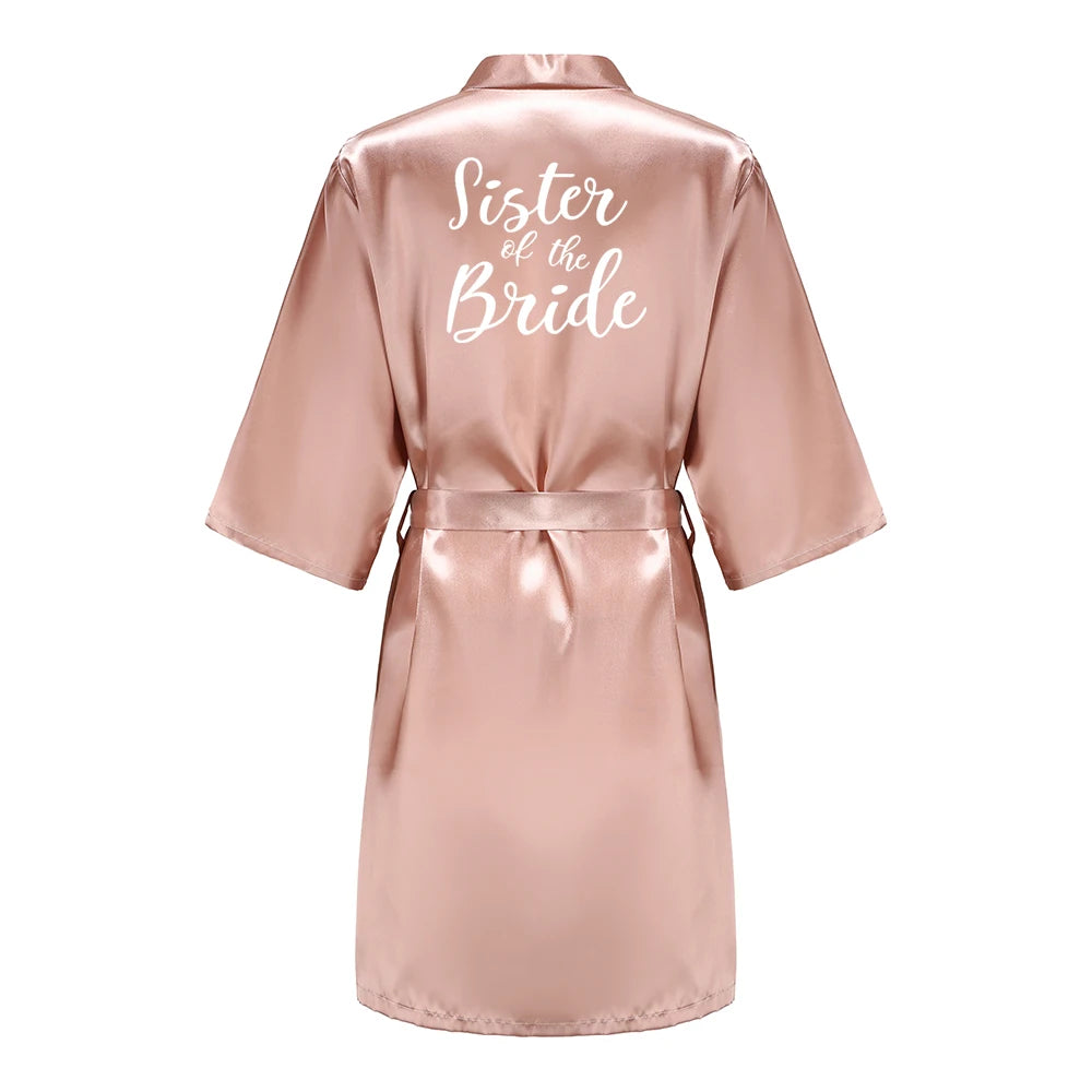 Wedding Bride Bridesmaid Robes for Women Bridal Party Gifts Team Dress Gown Silk Satin Sleepwear Kimono Sexy Summer Bathrobe Good Vibrations
