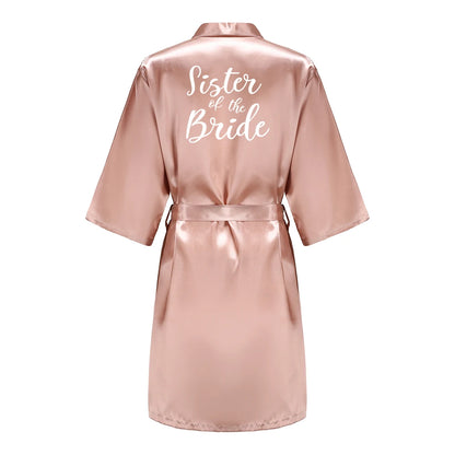 Wedding Bride Bridesmaid Robes for Women Bridal Party Gifts Team Dress Gown Silk Satin Sleepwear Kimono Sexy Summer Bathrobe Good Vibrations