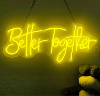 Better Together Neon Sign Wedding Decor Birthday Party Led Lights Wall Hanging Bedroom Personalize Engagement Gifts Neon Lights Good Vibrations
