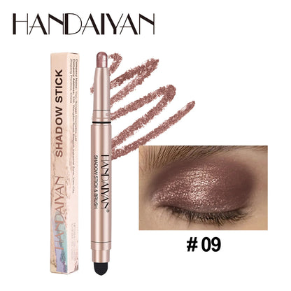 Double-head Eyeshadow Stick Pink Brown Green Black Eyeshadow Pen High Gloss Pearly Metallic Eye Shadow Sticks Waterproof Make Up Good Vibrations