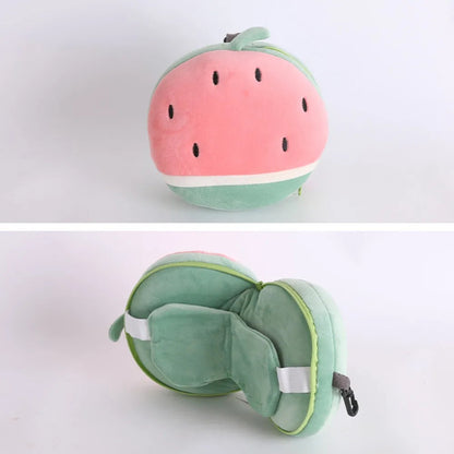 Creative 2 in 1 Eye Mask Neck Pillow Cartoon Soft Travel Eye Cover Airplane Head Pillow for Travel&Office Good Vibrations