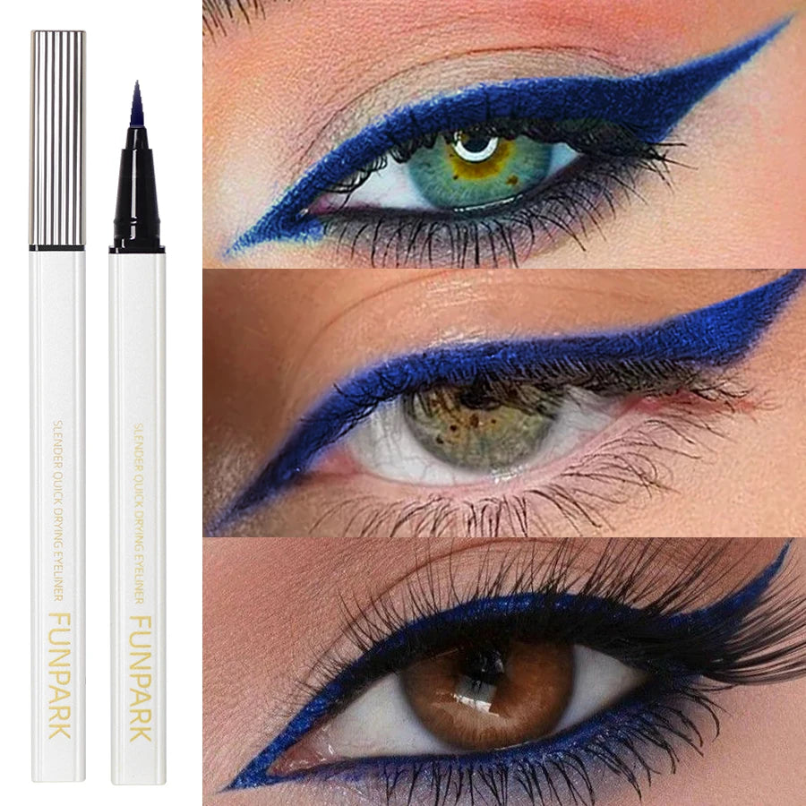 1PC New Blue Quick Drying Liquid Eyeliner Pen Waterproof Smooth Long Lasting Colourful Pigment Eye Liner Pen Makeup Eye Beauty Good Vibrations