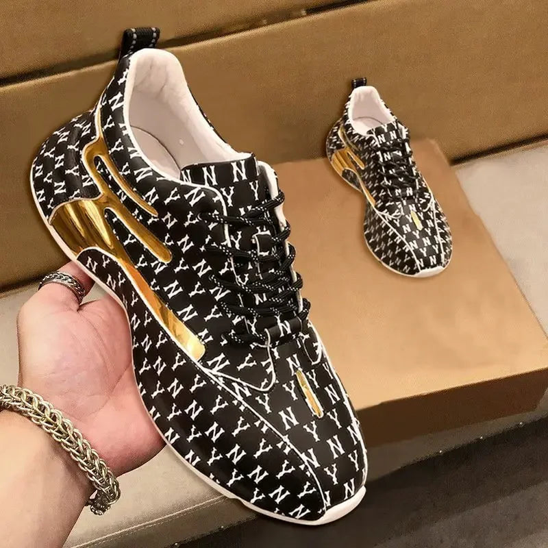 Luxury 2025 New Men's Breathable Sports Shoes Popular Low cut Thick Sole Elevated Casual Shoes Outdoor Running Shoes sneakers Good Vibrations