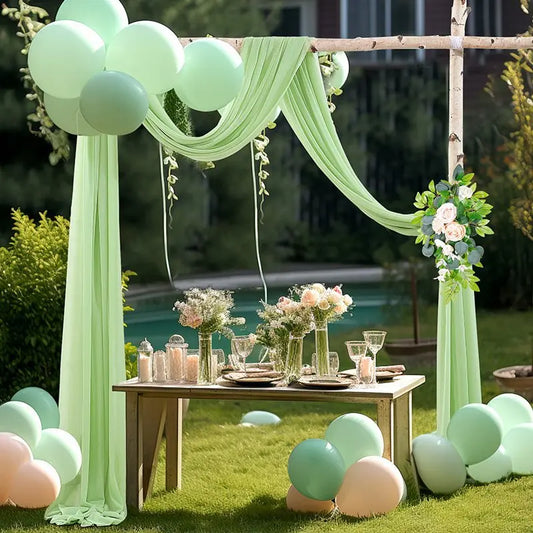 Chiffon Wedding Arch Draping for Ceremony Reception Decorations Pink Sheer Fabric Curtains for Party Stage Bridal Shower Good Vibrations