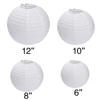 White Chinese Round Paper Lantern Christmas Halloween New Year Festive Party Supplies Wedding Baby Shower Birthday Decoration Good Vibrations