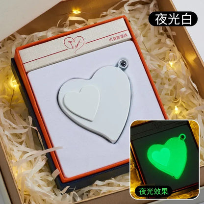Metal Creative Love Double Flame Windproof Red Fire Gas Lighter Side Sliding Tungsten Wire Ignition Electric Lighters Smoking Good Vibrations Adult Super Store