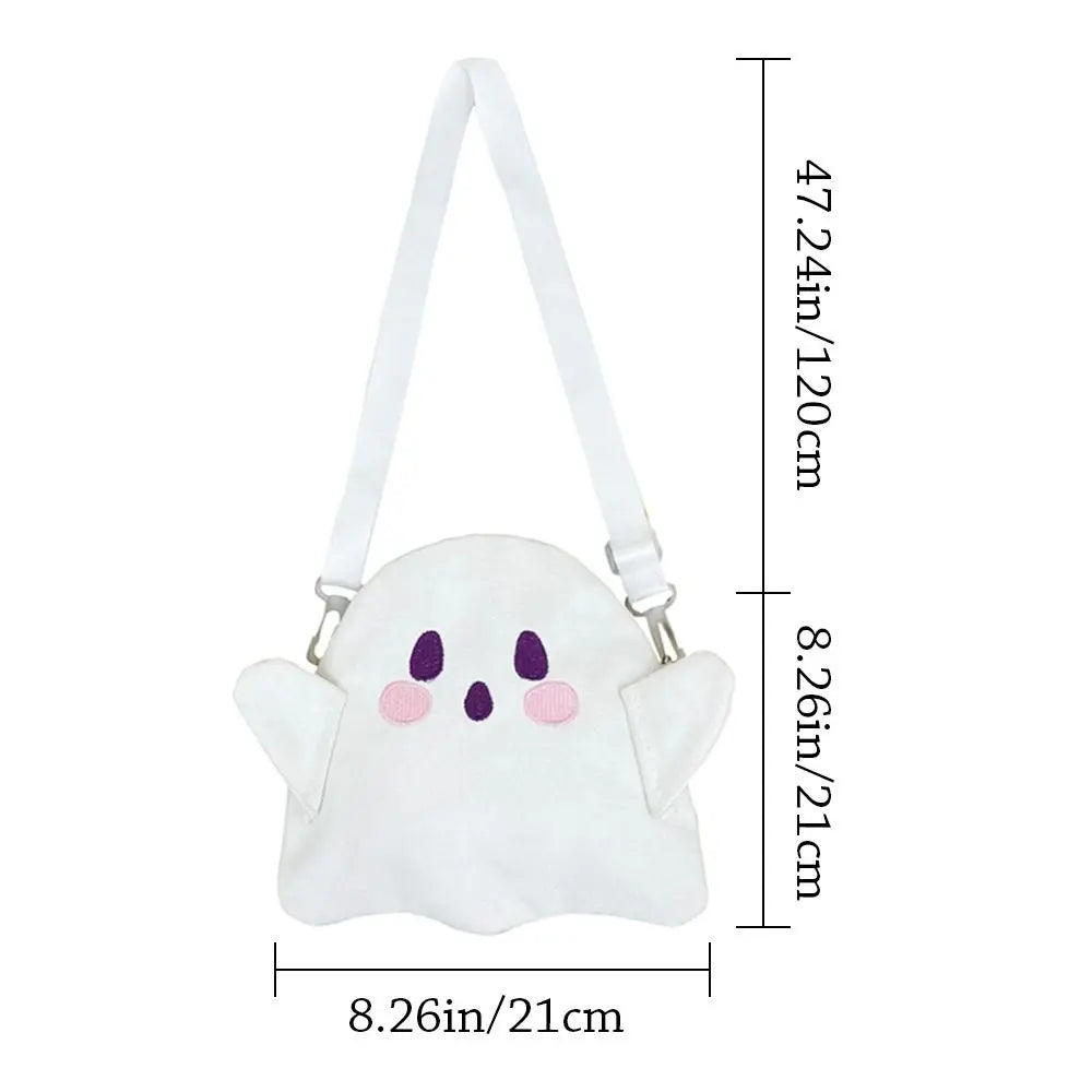 Cute Ghost Kawaii Cartoon Funny Canvas Bag Plush Bag Fashion Casual All Match Messenger Bag Shoulder Bags Women Bag Purse Good Vibrations