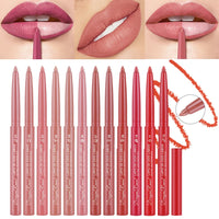 Lip Liner Lipstick Pen Waterproof Long-Lasting Hook Line Lip Pencil Matte Matte Beginner Automatic Lip Liner Bean Paste Color Hook Pen Automatic Rotating Lip Liner Good Vibrations