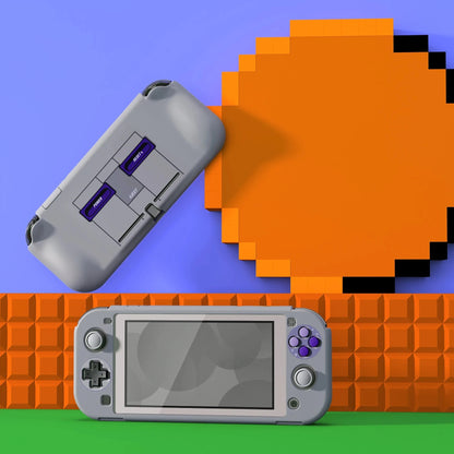 PlayVital ZealProtect Ergonomic Protective Case for NS Switch Lite W/Screen Protector & Thumb Grips - Classics SNES Style Good Vibrations