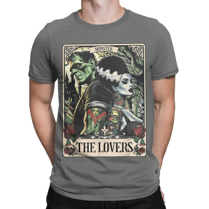 The Monster Frankenstein And Bride Men's T Shirt  Humorous Tees Short Sleeve Crew Neck T-Shirt Pure Cotton Party Clothing Good Vibrations