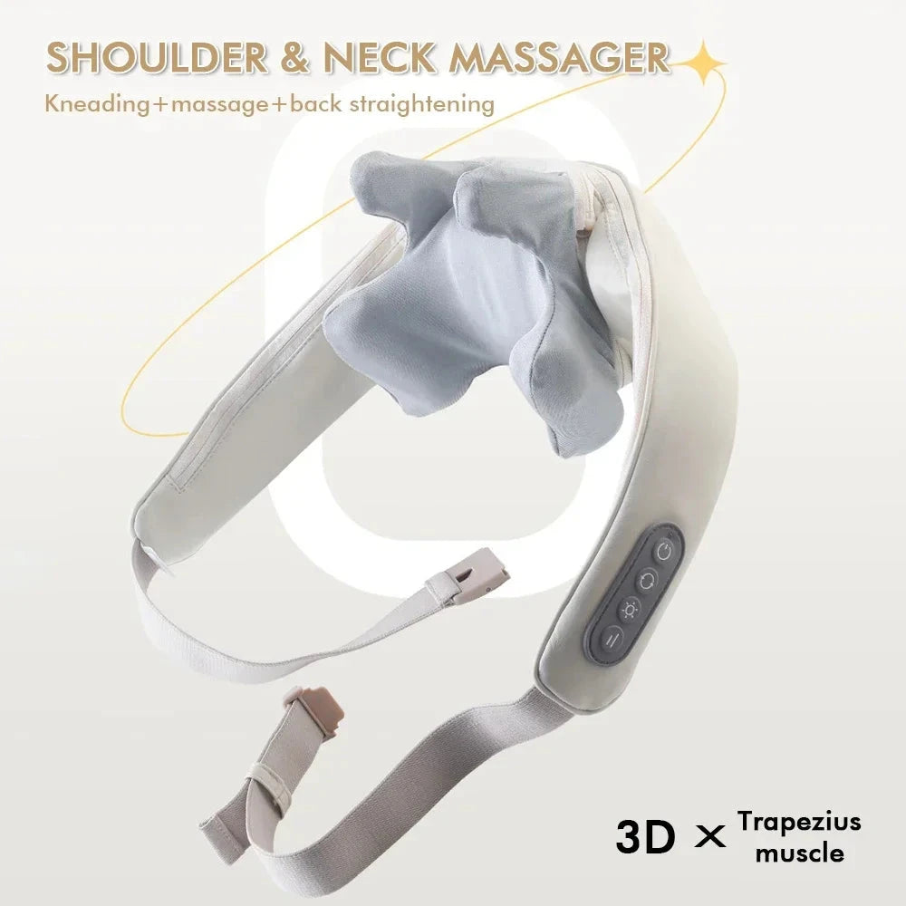Foreverlily Wireless Neck And Back Massager Neck And Shoulder Kneading Massage Shawl Neck Cervical Relaxing Trapezius Massager Good Vibrations