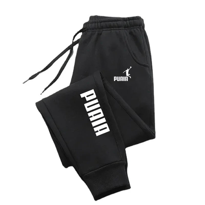 PUAIA Print Men's Pants Autumn/Winter New Sport Jogging Trousers Fitness Loose Fit Clothing Solid Color Outfit Streetwear Pants Good Vibrations